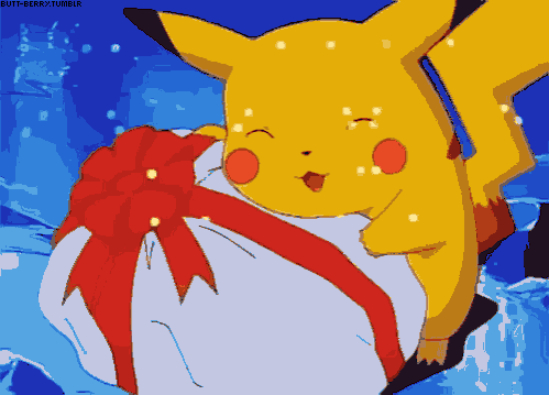 Pikachu avec un cadeau, image de la deuxième page de la liste